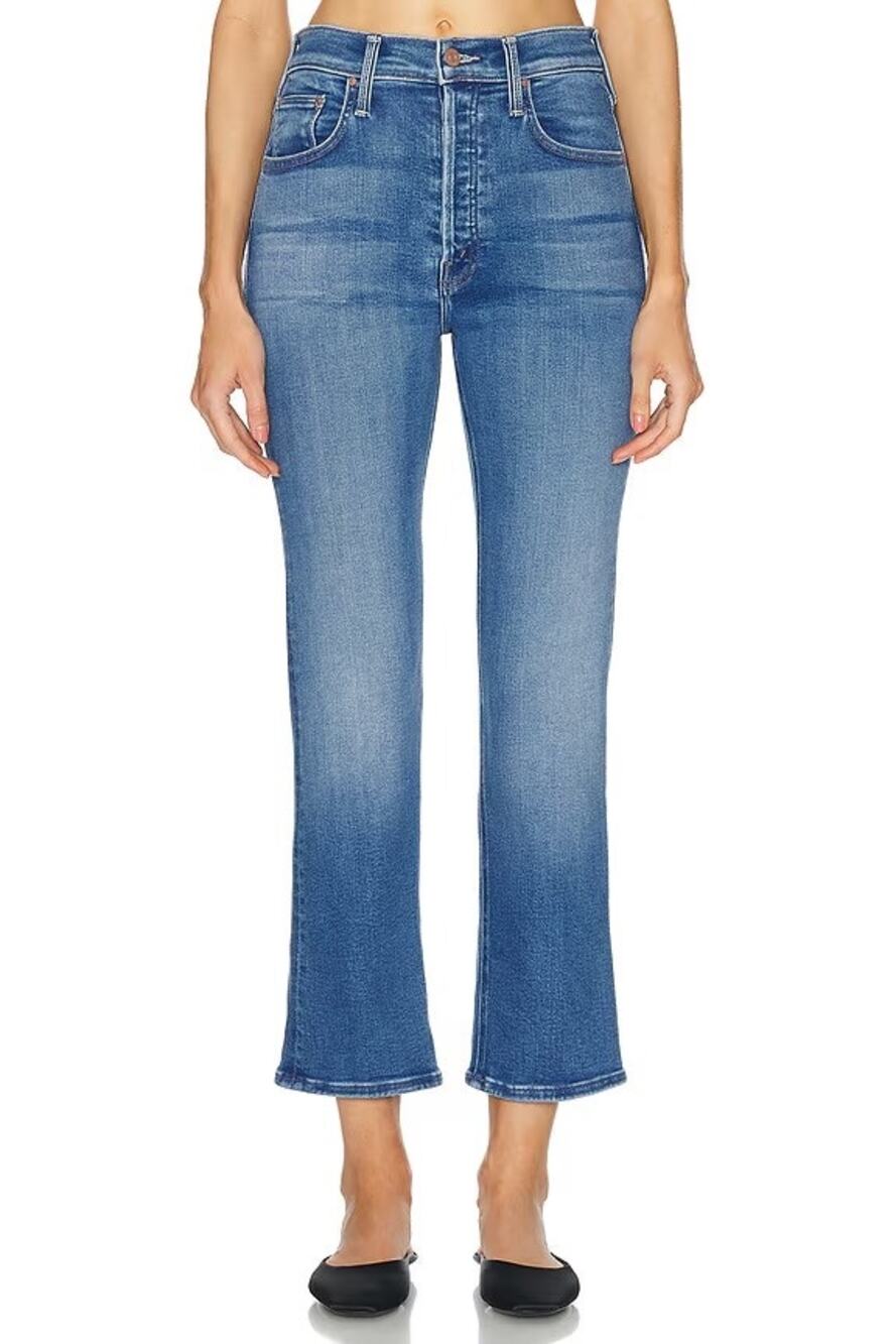 Mother Denim Mid Rise Dazzler Ankle Size 26 Nothing Between Us Blue Stretch